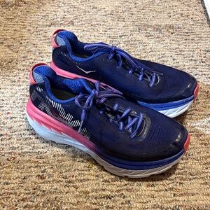 Hoka Navy and Pink Running Shoes